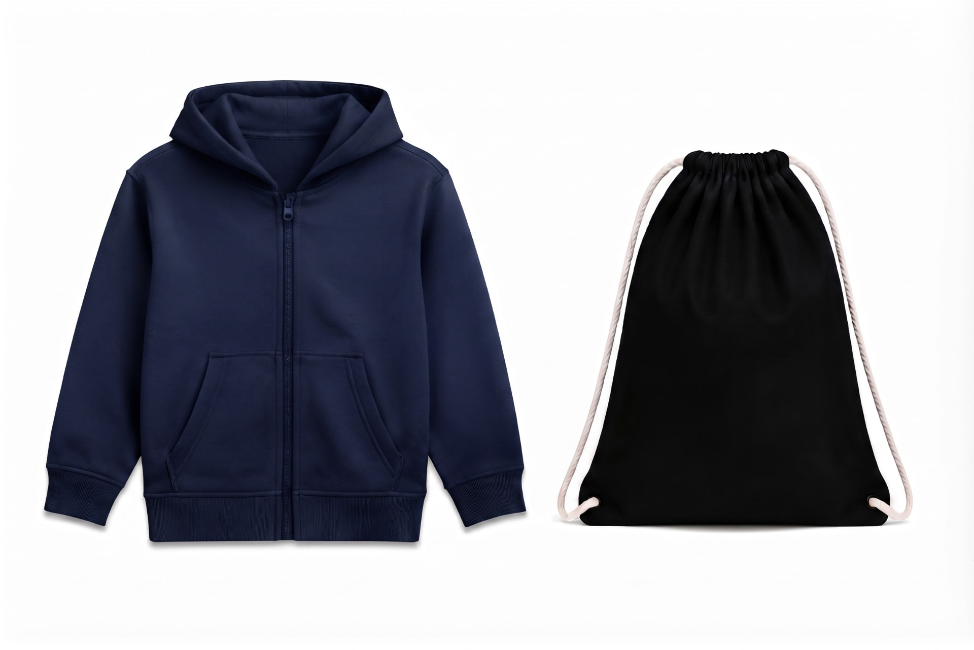 Campera ZipKids azul y su mochila interior negra